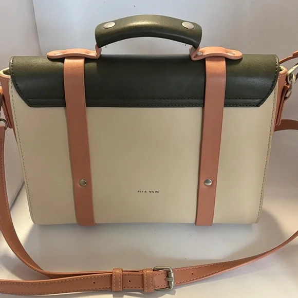 Pixie Mood Stylish Cream and Green shoulder purse Bag vegan  display picture 3